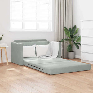 Canapé-Lit Gris clair 124 x 204 x 61 cm Velours