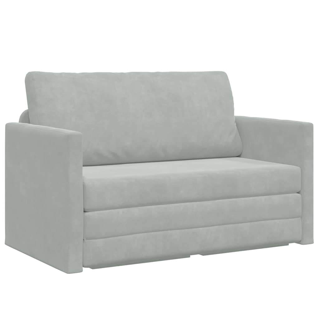 Canapé-Lit Gris clair 124 x 204 x 61 cm Velours