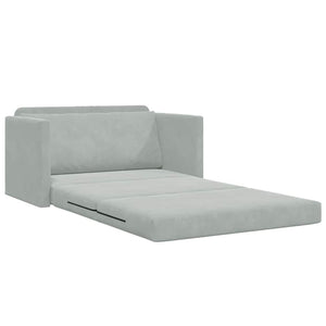 Canapé-Lit Gris clair 124 x 204 x 61 cm Velours