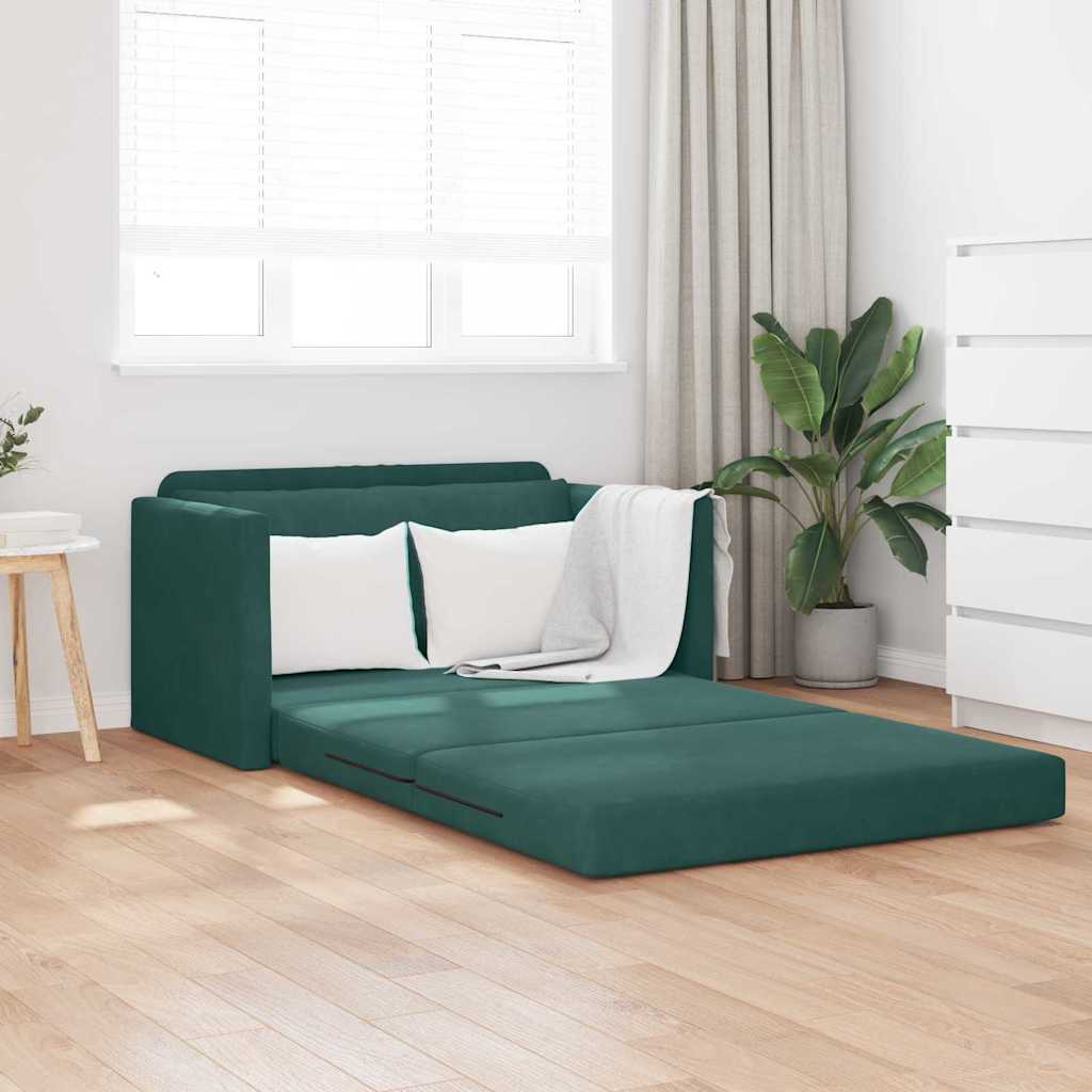 Canapé-Lit Vert foncé 124 x 204 x 61 cm Velours