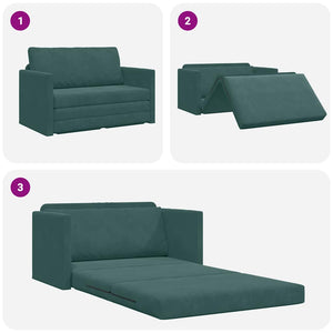 Canapé-Lit Vert foncé 124 x 204 x 61 cm Velours