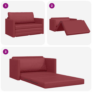 Canapé-Lit Rouge bordeaux 124 x 71 x 78 cm Cuir artificiel