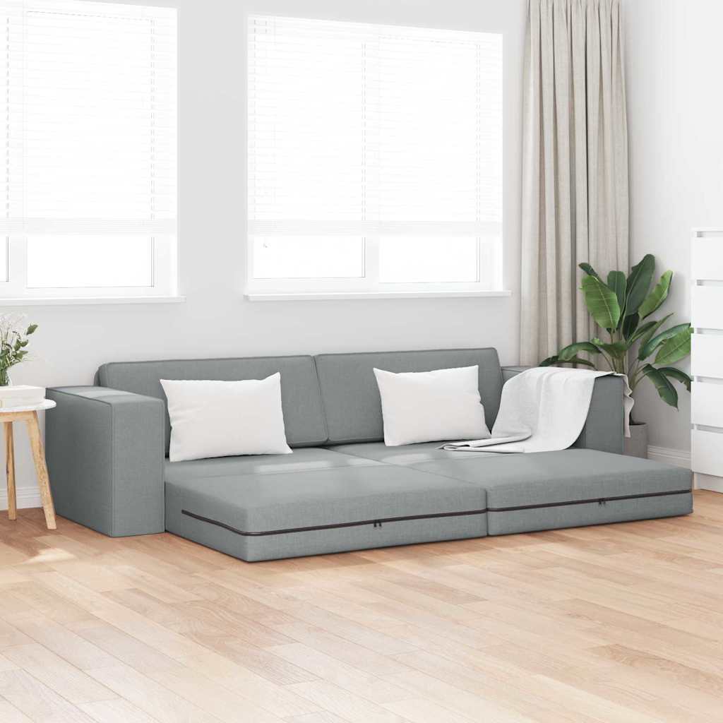 Canapé-lit au sol Gris clair 245 x 78 x 77 cm tissu