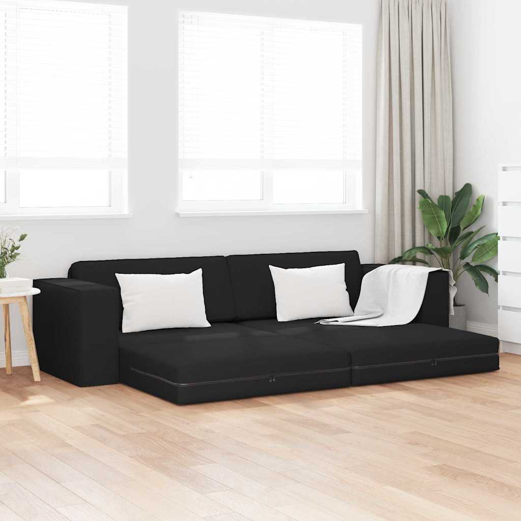 Canapé-lit au sol Noir 245 x 78 x 77 cm tissu