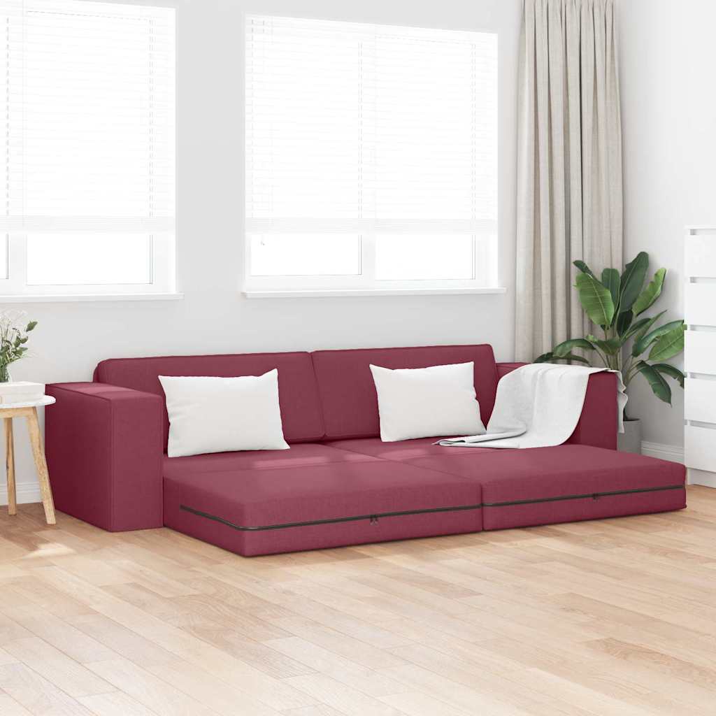 Canapé-lit au sol Rouge bordeaux 245 x 78 x 77 cm tissu