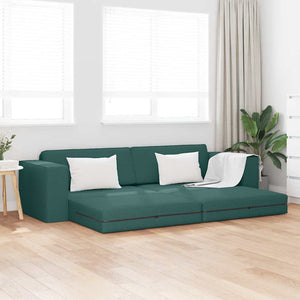 Canapé-lit au sol Vert foncé 245 x 78 x 77 cm tissu