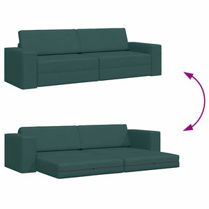 Canapé-lit au sol Vert foncé 245 x 78 x 77 cm tissu