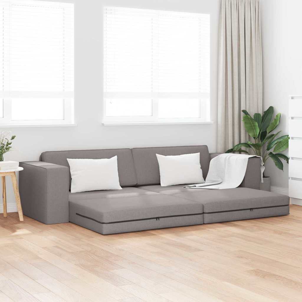 Canapé-lit au sol Taupe 245 x 78 x 77 cm tissu