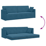 Canapé-lit au sol Bleu 213 x 76 x 77 cm Velours
