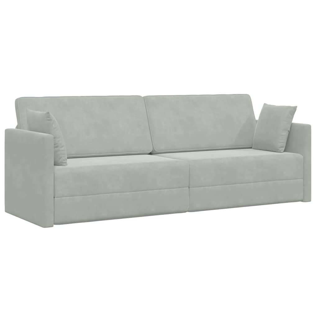 Canapé-lit Gris clair 213 x 76 x 77 cm Velours