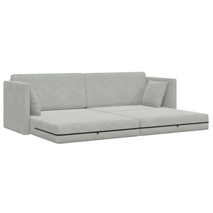 Canapé-lit Gris clair 213 x 76 x 77 cm Velours