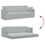 Canapé-lit Gris clair 213 x 76 x 77 cm Velours