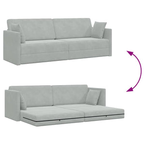 Canapé-lit Gris clair 213 x 76 x 77 cm Velours