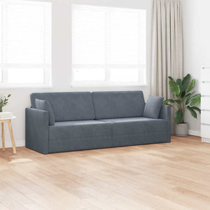 Canapé-lit au sol Gris foncé 213 x 76 x 77 cm Velours