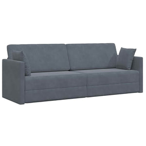 Canapé-lit au sol Gris foncé 213 x 76 x 77 cm Velours