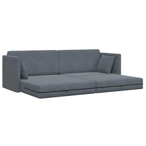Canapé-lit au sol Gris foncé 213 x 76 x 77 cm Velours