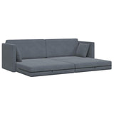 Canapé-lit au sol Gris foncé 213 x 76 x 77 cm Velours