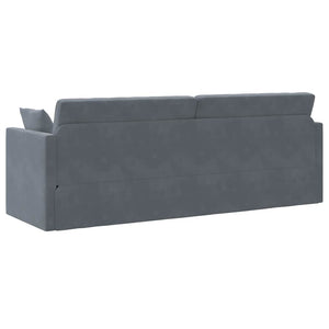 Canapé-lit au sol Gris foncé 213 x 76 x 77 cm Velours