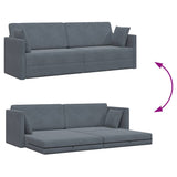 Canapé-lit au sol Gris foncé 213 x 76 x 77 cm Velours