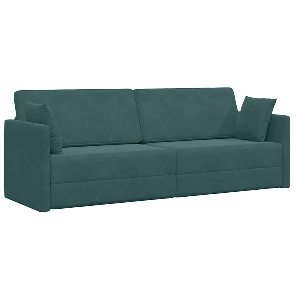 Canapé-lit au sol Vert foncé 213 x 76 x 77 cm Velours