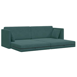 Canapé-lit au sol Vert foncé 213 x 76 x 77 cm Velours