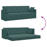 Canapé-lit au sol Vert foncé 213 x 76 x 77 cm Velours