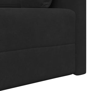 Canapé-lit au sol Noir 213 x 76 x 77 cm Velours