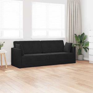 Canapé-lit au sol Noir 213 x 76 x 77 cm Velours