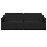 Canapé-lit au sol Noir 213 x 76 x 77 cm Velours