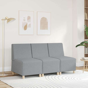Canapé modulaire sans accoudoirs Gris clair 55 cm Tissu