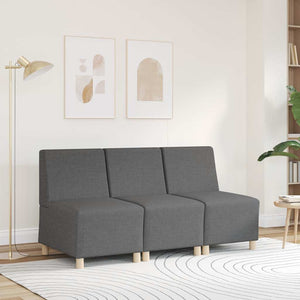 Canapé modulaire sans accoudoirs Gris foncé 55 cm Tissu