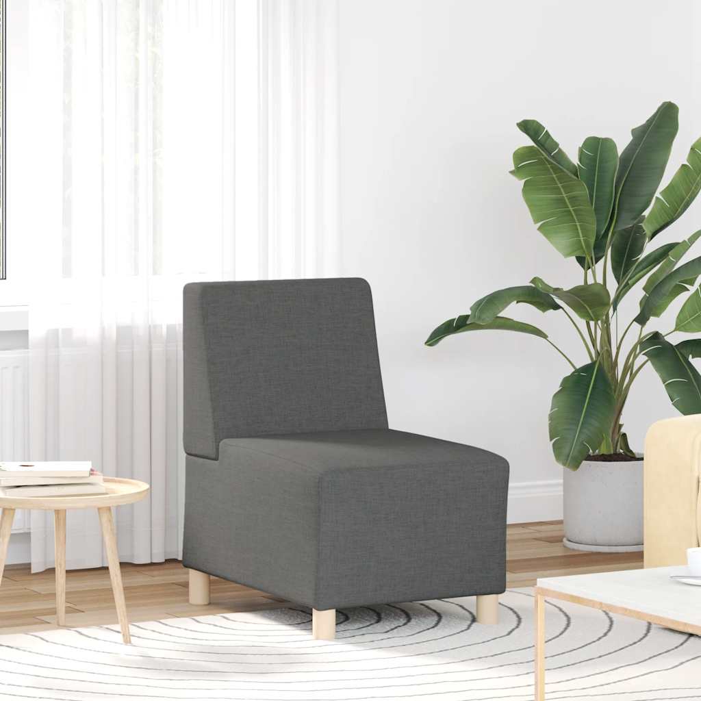 Canapé modulaire sans accoudoirs Gris foncé 55 cm Tissu