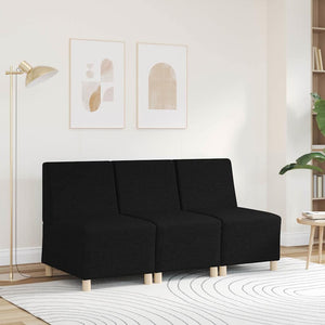 Canapé modulaire sans accoudoirs Noir 55 cm Tissu