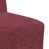 Canapé modulaire sans accoudoirs en tissu rouge vin 55 cm