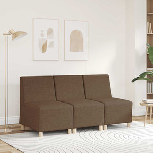 Canapé modulaire sans accoudoirs Marron 55 cm Tissu