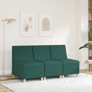 Canapé modulaire sans accoudoirs Vert foncé 55 cm Tissu