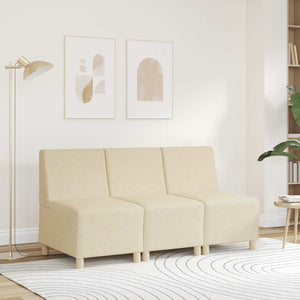 Canapé modulaire sans accoudoirs Crème 55 cm Tissu