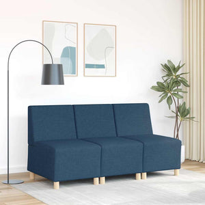 Canapé modulaire sans accoudoirs Bleu 55 cm Tissu