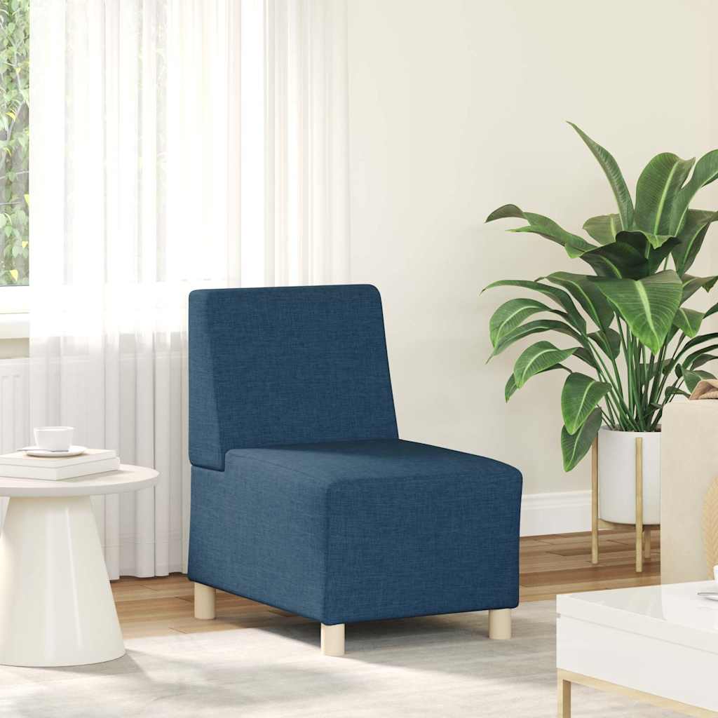 Canapé modulaire sans accoudoirs Bleu 55 cm Tissu