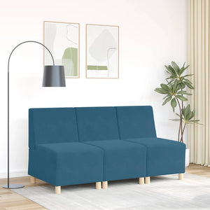Canapé modulaire sans accoudoirs Bleu 55 cm Velours