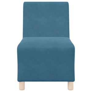 Canapé modulaire sans accoudoirs Bleu 55 cm Velours