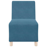Canapé modulaire sans accoudoirs Bleu 55 cm Velours