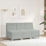 Canapé modulaire sans accoudoirs Gris clair 55 cm Velours