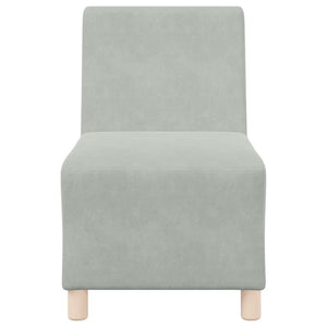 Canapé modulaire sans accoudoirs Gris clair 55 cm Velours