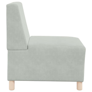 Canapé modulaire sans accoudoirs Gris clair 55 cm Velours