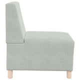 Canapé modulaire sans accoudoirs Gris clair 55 cm Velours
