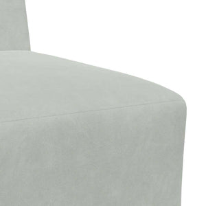 Canapé modulaire sans accoudoirs Gris clair 55 cm Velours