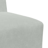 Canapé modulaire sans accoudoirs Gris clair 55 cm Velours