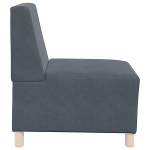 Canapé modulaire sans accoudoirs Gris foncé 55 cm Velours