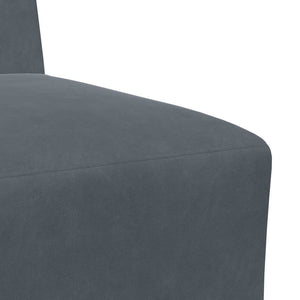 Canapé modulaire sans accoudoirs Gris foncé 55 cm Velours